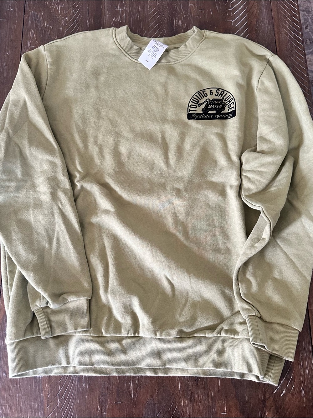 Disney Toy Story Tow Mater Olive Crewneck Sweatshirt